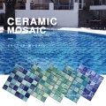 Mix blue swimming pool ceramic mosaic wholesale blue white ceramic pool tiles